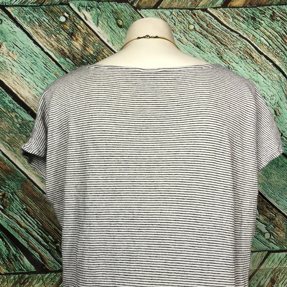 B5 - Lucky Brand Stripe Button Tie Front Shirt - Med - Picture 5 of 6